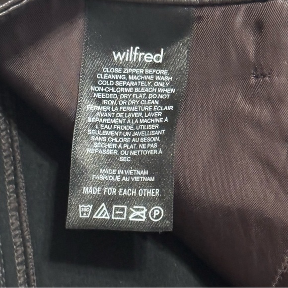 Aritzia Wilfred Melina Faux Leather Vegan Straight Leg Pants Brown Chocolate 10 - Picture 6 of 6